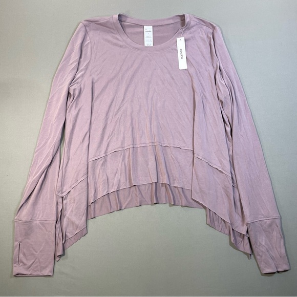 NWT ododos Athletic Relaxed-Fit Long Sleeve Tee, Flowy Curved Hem - Women Large - Picture 2 of 13